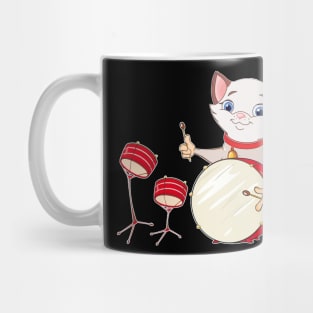 Cool Cat Playing Jazz on Drums Mug